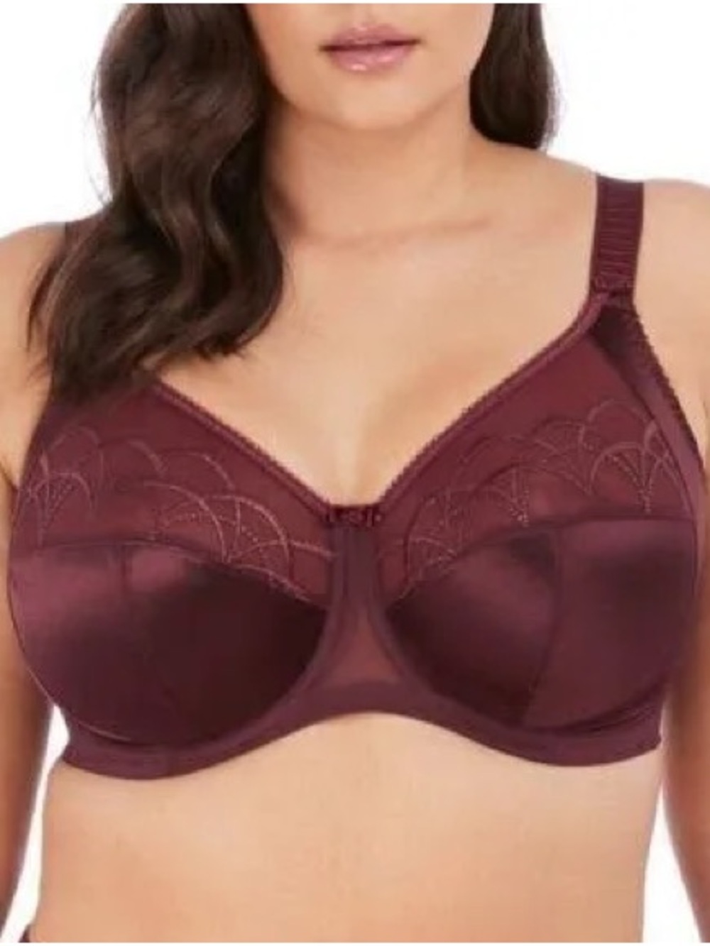 Elomi Cate Full-Coverage Burgundy Support Bra in 38H with matching bottom New